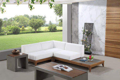 Meridian Furniture - Rio Off White Water Resistant Fabric Outdoor Patio Modular Sectional - 3Pc - 389White-Sec3A veiw 2