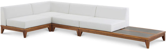 Meridian Furniture - Rio Off White Water Resistant Fabric Outdoor Patio Modular Sectional - 4Pc - 389White-Sec4A veiw 1