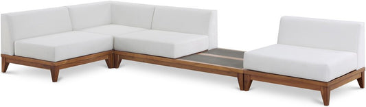 Meridian Furniture - Rio Off White Water Resistant Fabric Outdoor Patio Modular Sectional - 4Pc - 389White-Sec4B veiw 1