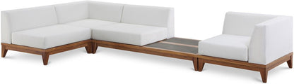 Meridian Furniture - Rio Off White Water Resistant Fabric Outdoor Patio Modular Sectional - 4Pc - 389White-Sec4C veiw 1