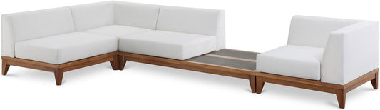 Meridian Furniture - Rio Off White Water Resistant Fabric Outdoor Patio Modular Sectional - 4Pc - 389White-Sec4C veiw 1