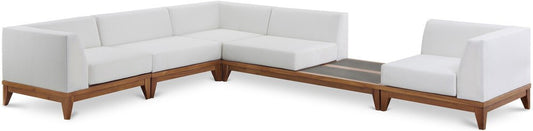 Meridian Furniture - Rio Off White Water Resistant Fabric Outdoor Patio Modular Sectional - 5Pc - 389White-Sec5A veiw 1