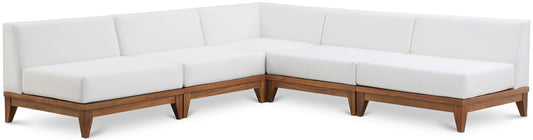 Meridian Furniture - Rio Off White Water Resistant Fabric Outdoor Patio Modular Sectional - 5Pc - 389White-Sec5B veiw 1