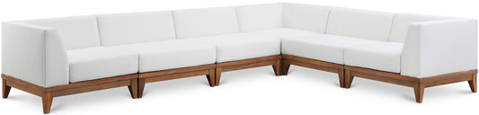 Meridian Furniture - Rio Off White Water Resistant Fabric Outdoor Patio Modular Sectional - 6Pc - 389White-Sec6A veiw 1