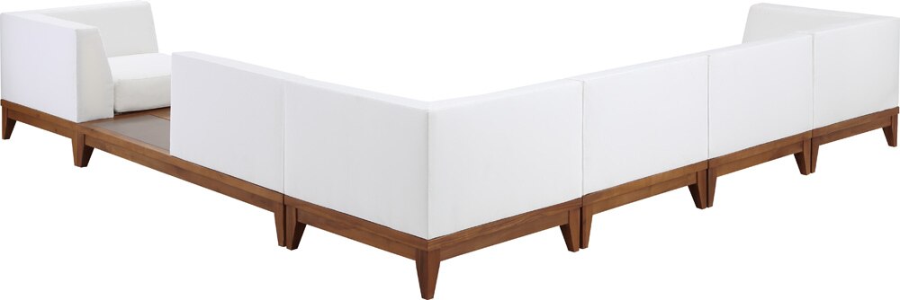 Meridian Furniture - Rio Off White Water Resistant Fabric Outdoor Patio Modular Sectional - 6Pc - 389White-Sec6B veiw 3