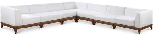Meridian Furniture - Rio Off White Water Resistant Fabric Outdoor Patio Modular Sectional - 7Pc - 389White-Sec7A veiw 1