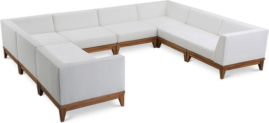 Meridian Furniture - Rio Off White Water Resistant Fabric Outdoor Patio Modular Sectional - 8Pc - 389White-Sec8A veiw 1