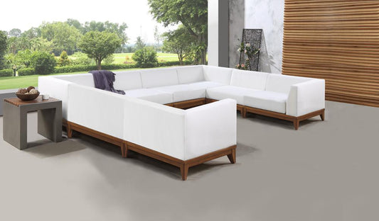 Meridian Furniture - Rio Off White Water Resistant Fabric Outdoor Patio Modular Sectional - 8Pc - 389White-Sec8A veiw 2