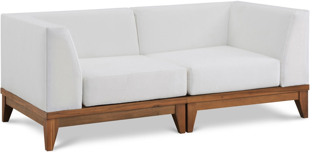 Meridian Furniture - Rio Off White Water Resistant Fabric Outdoor Patio Modular Sofa - 2Pc - 389White-S62 veiw 1