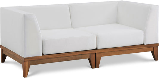 Meridian Furniture - Rio Off White Water Resistant Fabric Outdoor Patio Modular Sofa - 2Pc - 389White-S62 veiw 1