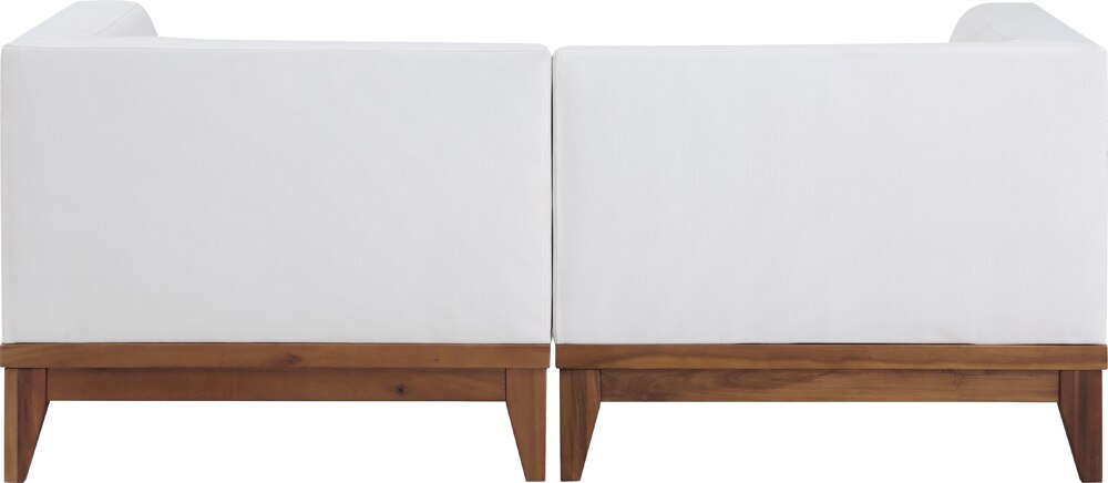 Meridian Furniture - Rio Off White Water Resistant Fabric Outdoor Patio Modular Sofa - 2Pc - 389White-S62 veiw 3