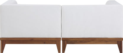 Meridian Furniture - Rio Off White Water Resistant Fabric Outdoor Patio Modular Sofa - 2Pc - 389White-S62 veiw 3