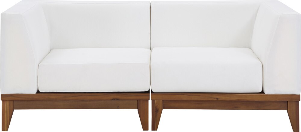 Meridian Furniture - Rio Off White Water Resistant Fabric Outdoor Patio Modular Sofa - 2Pc - 389White-S62 veiw 5