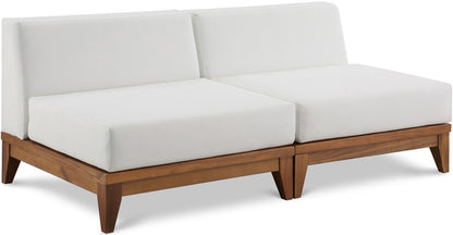 Meridian Furniture - Rio Off White Water Resistant Fabric Outdoor Patio Modular Sofa - 2Pc - 389White-S70 veiw 1