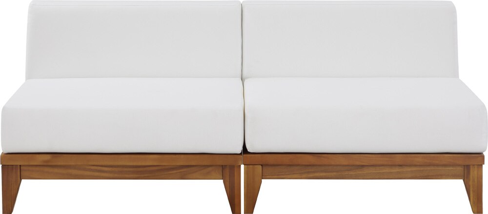 Meridian Furniture - Rio Off White Water Resistant Fabric Outdoor Patio Modular Sofa - 2Pc - 389White-S70 veiw 5
