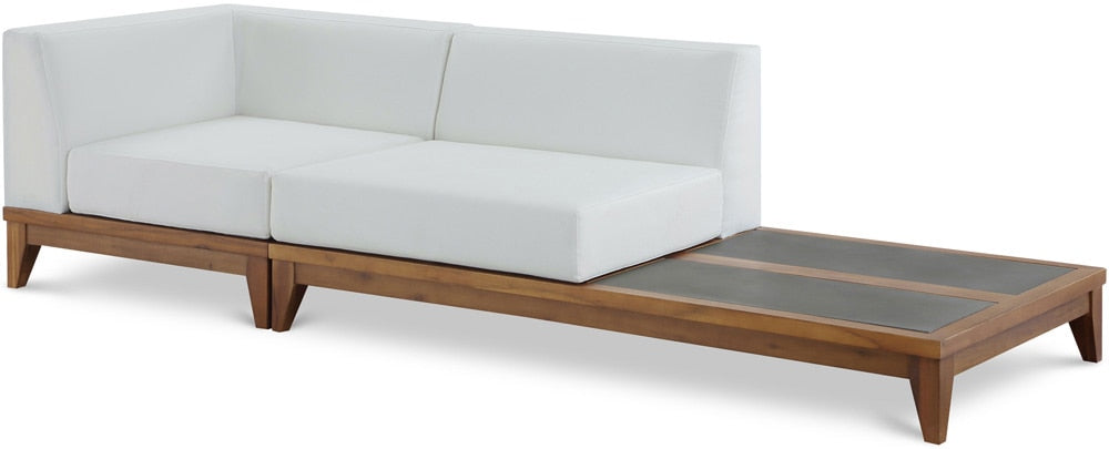 Meridian Furniture - Rio Off White Water Resistant Fabric Outdoor Patio Modular Sofa - 2Pc - 389White-S94 veiw 1