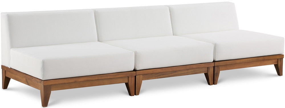Meridian Furniture - Rio Off White Water Resistant Fabric Outdoor Patio Modular Sofa - 3Pc - 389White-S104 veiw 1