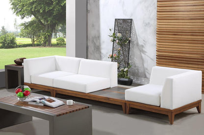 Meridian Furniture - Rio Off White Water Resistant Fabric Outdoor Patio Modular Sofa - 3Pc - 389White-S125 veiw 2