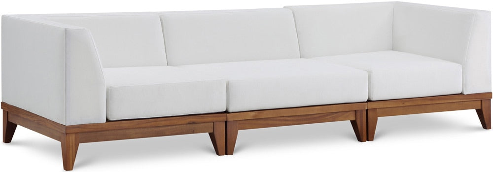 Meridian Furniture - Rio Off White Water Resistant Fabric Outdoor Patio Modular Sofa - 3Pc - 389White-S96 veiw 1