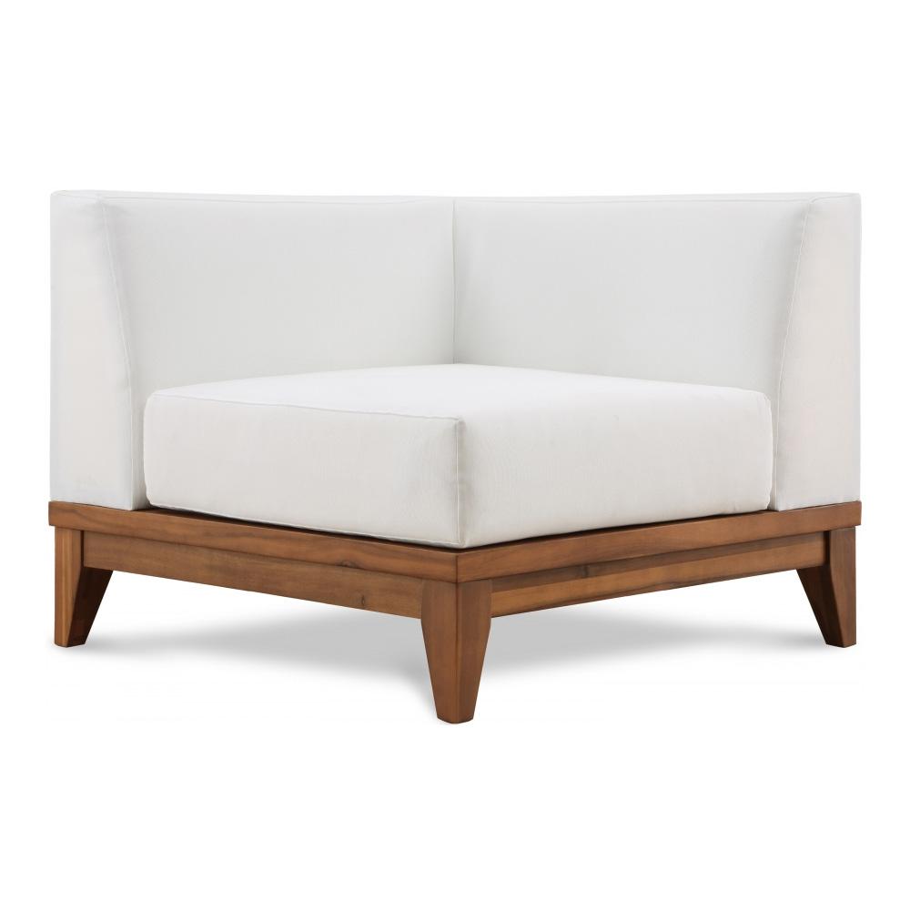Meridian Furniture - Rio Off White Water Resistant Fabric Outdoor Patio Modular Corner Chair - 389White-Corner veiw 1