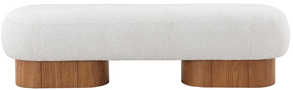 Meridian Furniture - Robertson Cream Boucle Fabric Bench - 22003Cream veiw 4
