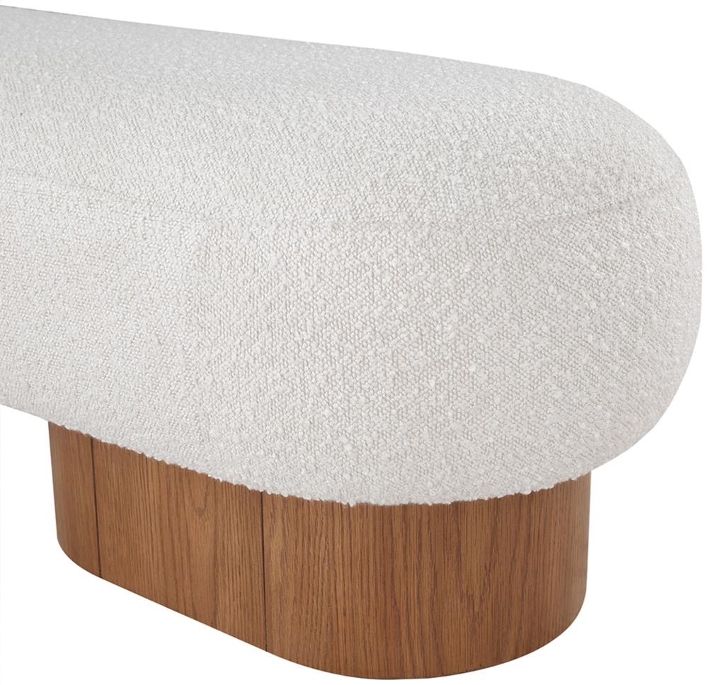 Meridian Furniture - Robertson Cream Boucle Fabric Bench - 22003Cream veiw 6
