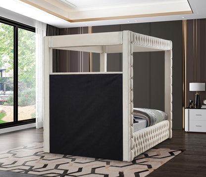 Meridian Furniture - Royal Beige Velvet King Bed - RoyalCream-K veiw 6