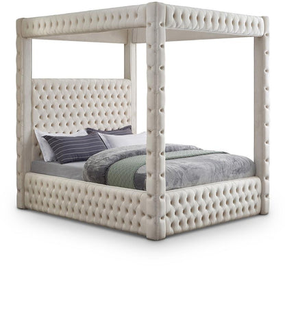 Meridian Furniture - Royal Beige Velvet Queen Bed - RoyalCream-Q veiw 1