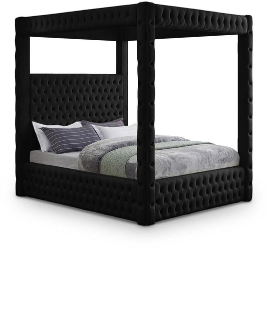 Meridian Furniture - Royal Black Velvet King Bed - RoyalBlack-K veiw 1