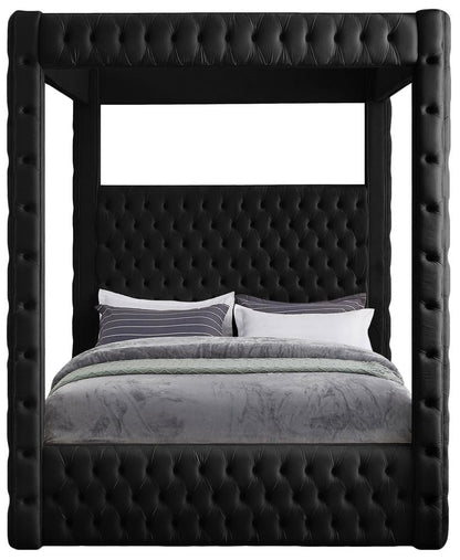 Meridian Furniture - Royal Black Velvet King Bed - RoyalBlack-K veiw 3