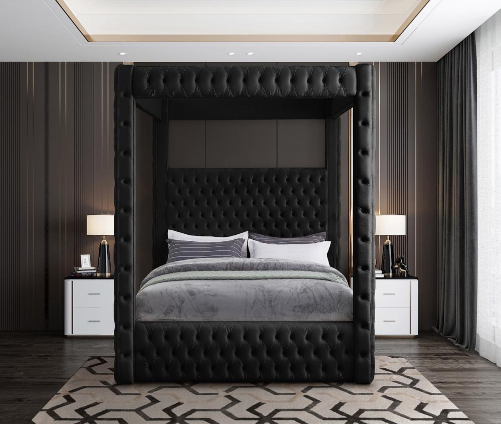 Meridian Furniture - Royal Black Velvet King Bed - RoyalBlack-K veiw 4