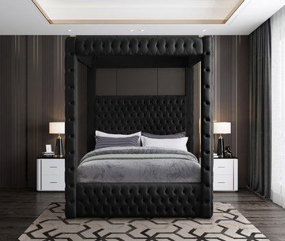 Meridian Furniture - Royal Black Velvet King Bed - RoyalBlack-K veiw 4
