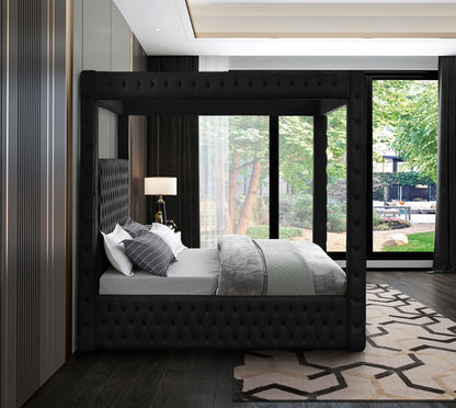 Meridian Furniture - Royal Black Velvet King Bed - RoyalBlack-K veiw 5