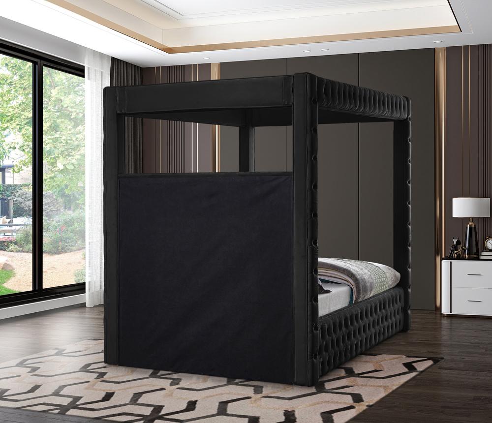 Meridian Furniture - Royal Black Velvet King Bed - RoyalBlack-K veiw 6