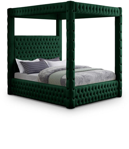 Meridian Furniture - Royal Green Velvet Queen Bed - RoyalGreen-Q veiw 1