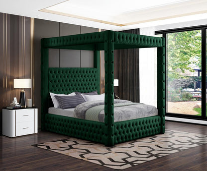 Meridian Furniture - Royal Green Velvet Queen Bed - RoyalGreen-Q veiw 2