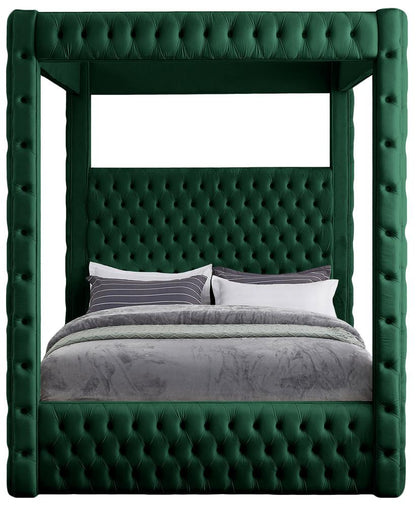 Meridian Furniture - Royal Green Velvet Queen Bed - RoyalGreen-Q veiw 3