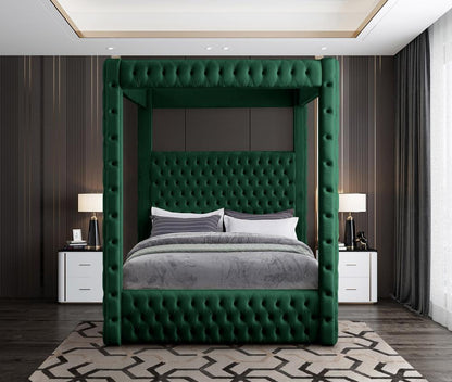Meridian Furniture - Royal Green Velvet Queen Bed - RoyalGreen-Q veiw 4