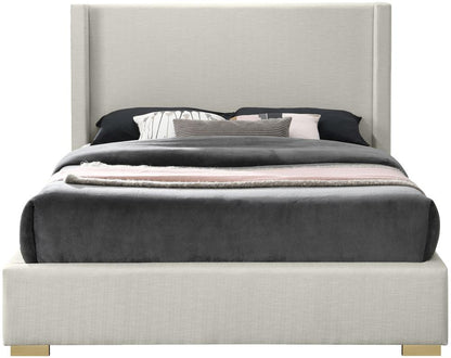 Meridian Furniture - Royce Beige Linen Textured Fabric King Bed - RoyceBeige-K veiw 5
