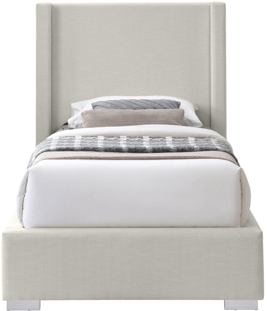 Meridian Furniture - Royce Beige Linen Textured Fabric Twin Bed - RoyceBeige-T veiw 6