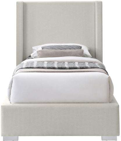 Meridian Furniture - Royce Beige Linen Textured Fabric Twin Bed - RoyceBeige-T veiw 6