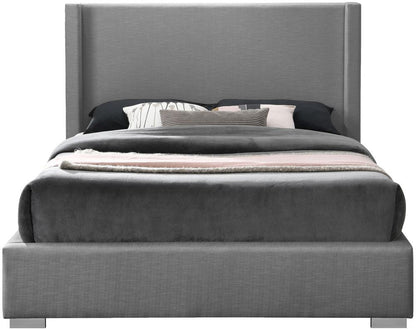 Meridian Furniture - Royce Grey Linen Textured Fabric Full Bed - RoyceGrey-F veiw 6