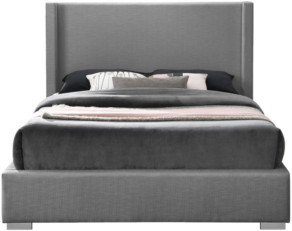 Meridian Furniture - Royce Grey Linen Textured Fabric King Bed - RoyceGrey-K veiw 6