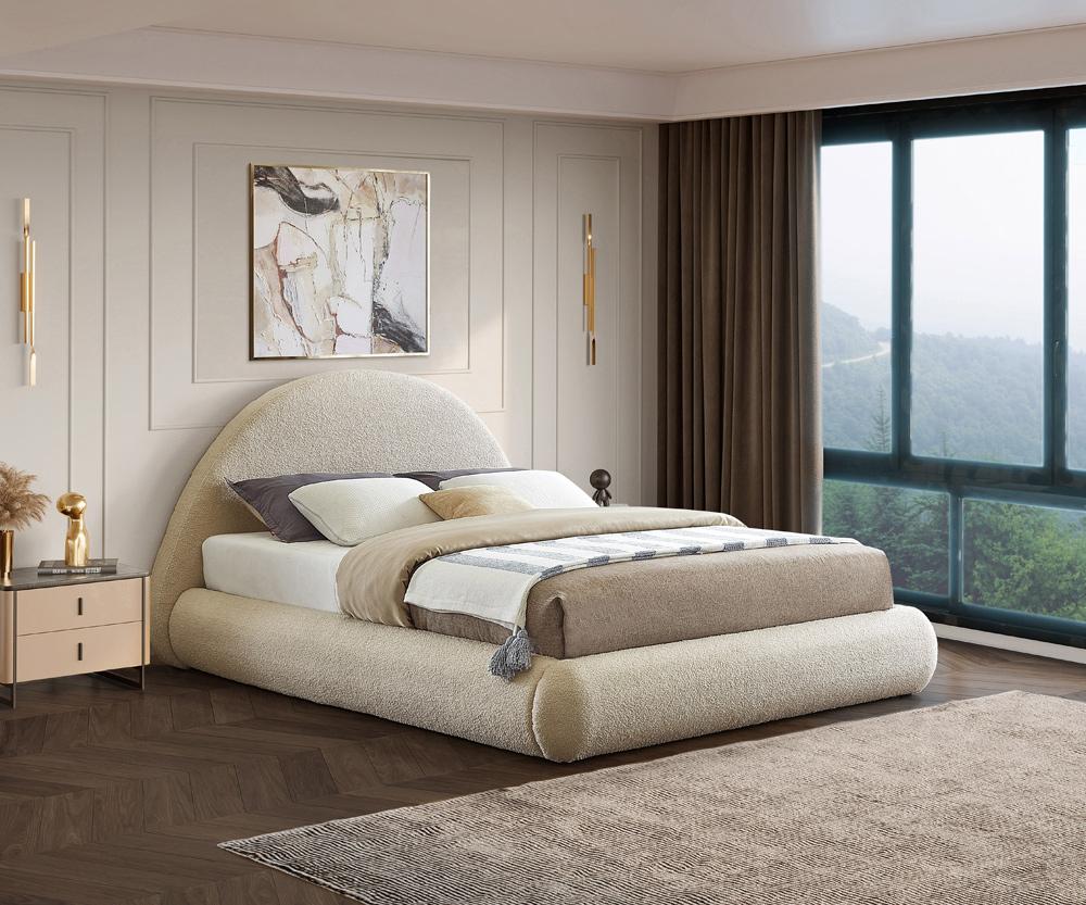 Meridian Furniture - Rudy Beige Teddy Fabric King Bed - RudyBeige-K veiw 2