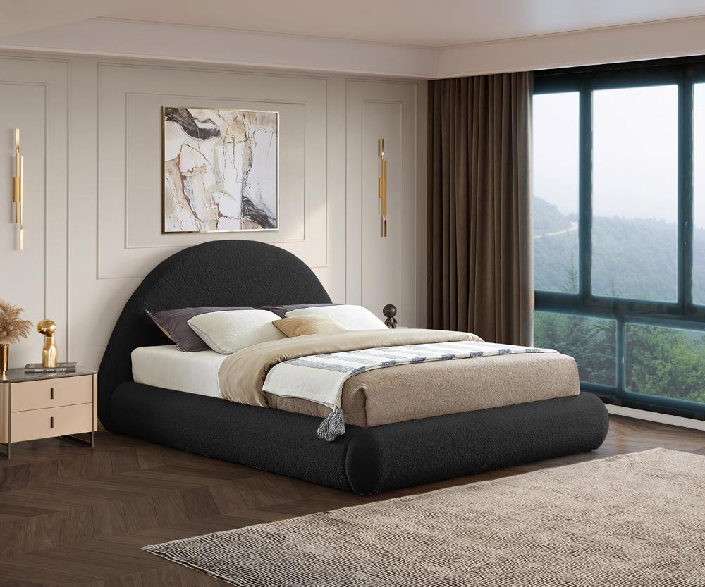 Meridian Furniture - Rudy Black Teddy Fabric Full Bed - RudyBlack-F veiw 2
