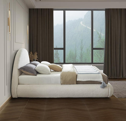 Meridian Furniture - Rudy Cream Teddy Fabric King Bed - RudyCream-K veiw 6