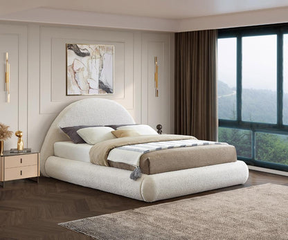 Meridian Furniture - Rudy Cream Teddy Fabric Queen Bed - RudyCream-Q veiw 2