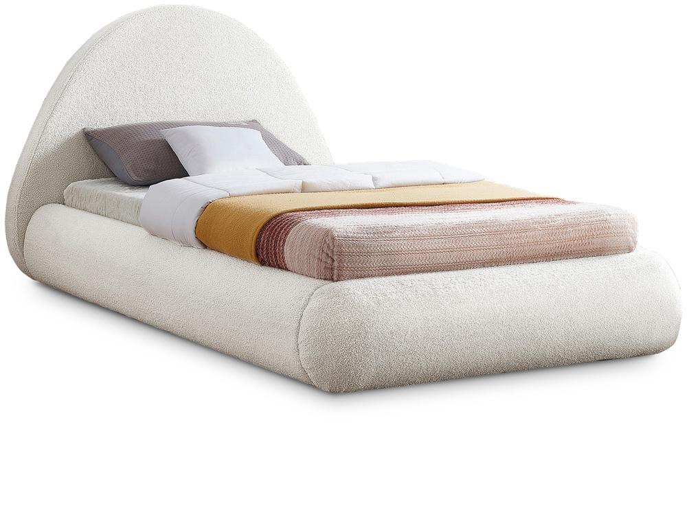 Meridian Furniture - Rudy Cream Teddy Fabric Twin Bed - RudyCream-T veiw 1