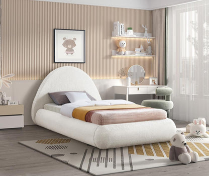 Meridian Furniture - Rudy Cream Teddy Fabric Twin Bed - RudyCream-T veiw 2