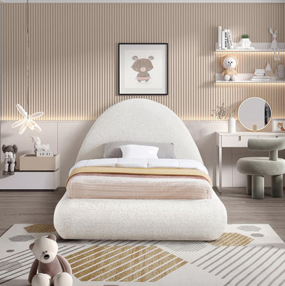 Meridian Furniture - Rudy Cream Teddy Fabric Twin Bed - RudyCream-T veiw 4